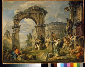 La sibylle de Cumes prophétise la naissance du Christ - Giovanni Paolo Pannini