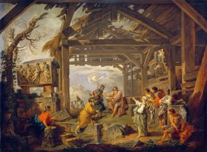 La sibylle de Cumes prophétisant la naissance du Christ. - Giovanni Paolo Pannini