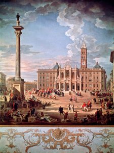Piazza et église de Santa Maria Maggiore - Giovanni Paolo Pannini