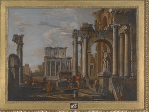 Ruines avec le temple d