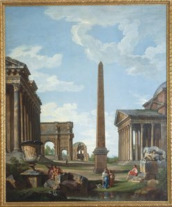 Un capriccio avec des ruines romaines et une scène de la vie de Bélisaire