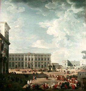Vue de la Piazza del Quirinale, Rome - Giovanni Paolo Pannini