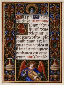 Page de texte avec bordure décorée, des 