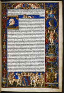 Frontispice, de Giovanni Simonetta, Historia delle cose facte dallo invictissimo duca Francesco Sforza [c.d. Sforziade], Milano, Antonio Zarotto - Giovanni Pietro Birago