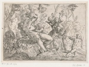Un satyre capturé par des putti et Vénus