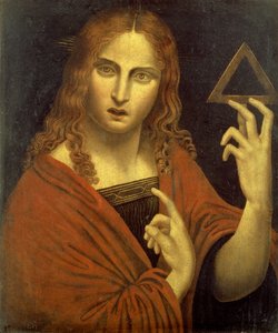 Christ le Rédempteur tenant le symbole de la Trinité - Giovanni Pietro Rizzoli (school of) Giampietrino