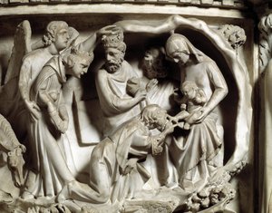 Détail des reliefs de la chaire réalisée par Giovanni Pisano : l