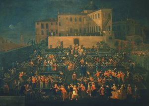 Fête de Mozzatore dans le jardin du Palazzo Rospigliosi en 1740, vers 1740