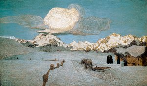 Triptyque de la Nature ou Engadine : "La Mort". Peinture de Giovanni Segantini (1858-1899) 1896-1899. Saint Moritz, Musée Segantini