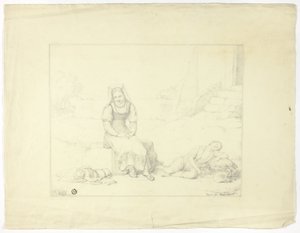 Paysanne Romaine et Enfants Endormis - Giovanni Tognolli