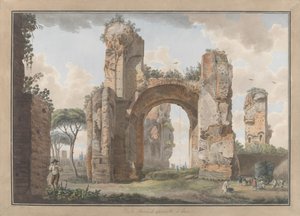Intérieur des thermes de Caracalla, vers 1780