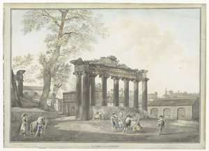 Vue du Temple de Saturne à Rome (Gezichten op Rome en omgeving) - Giovanni Volpato