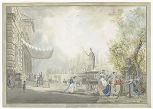 Vue de la Villa Borghese Pinciana et des jardins de la Villa Borghese à Rome - Giovanni Volpato