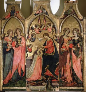 Triptyque du Couronnement de la Vierge - Peinture de Giovanni da Gaeta (actif vers 1449-1472) 15ème siècle Gaeta, musée diocésain - Giovanni da Gaeta