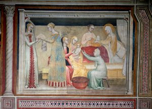 La vie de la Vierge : la naissance de Marie - Giovanni da Milano