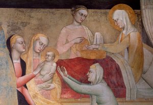 La vie de la Vierge : la naissance de Marie (détail)