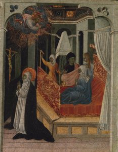 Sainte Catherine de Sienne suppliant le Christ de ressusciter sa mère - Giovanni di Paolo