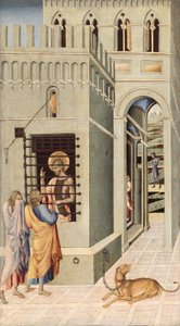 Saint Jean-Baptiste en prison visité par deux disciples - Giovanni di Paolo