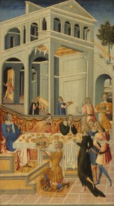La tête de saint Jean Baptiste amenée devant Hérode - Giovanni di Paolo