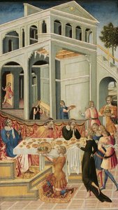 La tête de Saint Jean-Baptiste apportée devant Hérode, 1455-1460 - Giovanni di Paolo