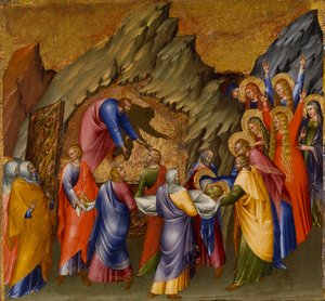La Mise au tombeau du Christ, du retable Malavolti - Giovanni di Paolo di Grazia