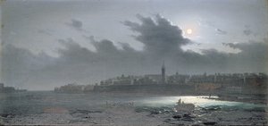 Vue de Malte depuis le port la nuit, 1876