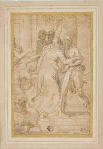 La rencontre de Joachim et Anne à la Porte Dorée - Girolamo Mazzola Bedoli