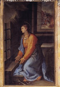 Portrait de Sainte Apollonie en prison - Girolamo Muziano