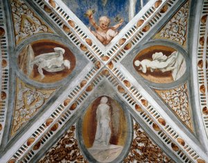 Nichoirs et statues en mosaïque (détail) - Girolamo Romanino
