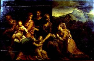 Mariage mystique de Sainte Catherine - Girolamo da (circle of) Carpi
