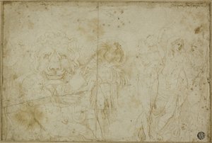 Sarcophage du palais de Blenheim : Bacchanale avec tête de lion - Girolamo da Carpi