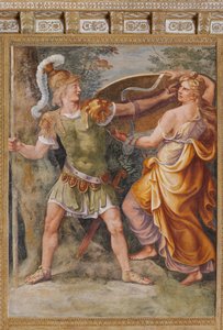 Thétis donnant à Achille les armes forgées par Héphaïstos (Vulcain), Le Cheval de Troie, Chambre de Troie (Sala di Troia)