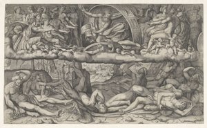Strijd van goden en giganten - Giulio Bonasone (attributed to)