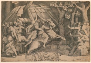 Clélie traversant le Tibre - Giulio Bonasone