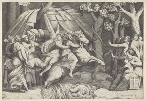 Cloelia traverse le Tibre - Giulio Bonasone