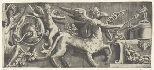 Frise avec sphinx et putto près de l