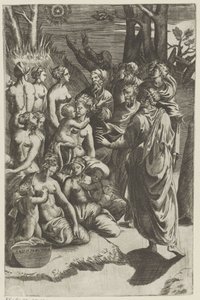 Groupe de figures sous une étoile - Giulio Bonasone