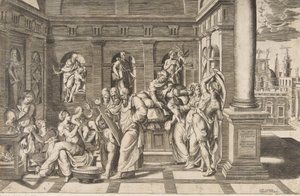 La naissance de Saint Jean-Baptiste dans un bâtiment classique, vers 1531-76