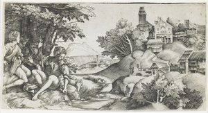 Bergers dans un paysage, c. 1517-1518