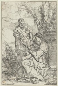 Sainte Famille avec Marie lisant - Giulio Carpioni (I)