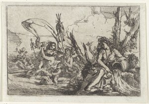 Eau Naiade avec cruche et tritons Les quatre éléments (titre de la série) - Giulio Carpioni (I)