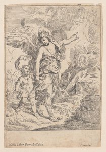 Un ange gardien marchant main dans la main avec un jeune enfant, 1640-1660