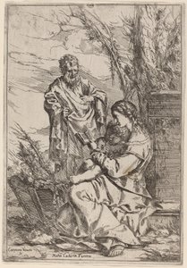 Sainte Famille avec la Vierge lisant - Giulio Carpioni