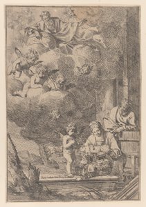 La Sainte Famille avec la Vierge tenant le Christ au-dessus du berceau, 1640-60 - Giulio Carpioni