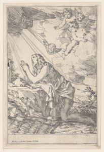 La pénitente Sainte Marie-Madeleine, agenouillée devant un crâne et des os, 1640-60