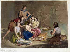 Anciens mexicains faisant le pain - Giulio Ferrario