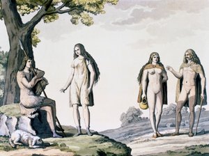 Costumes des anciens Germains, gravure de Costumes anciens et modernes par Giulio Ferrario (1767-1847)