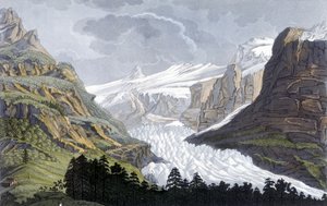 Glacier de Grindelwald en Suisse - dans « Le costume ancien et moderne » par Ferrario, éd. Milan