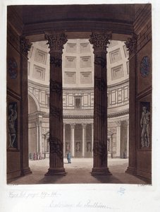 Intérieur du Panthéon de Rome - dans "Le costume ancien et moderne", de Dr. Jules Ferrario, éd. Milan - Giulio Ferrario