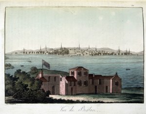 Vue de la ville de Boston - dans "Le costume ancien et moderne", de Dr. Jules Ferrario, éd. Milan - Giulio Ferrario